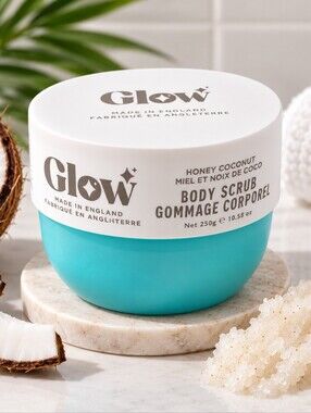 💙 GLOW - Honey Coconut Body Scrub Made In England